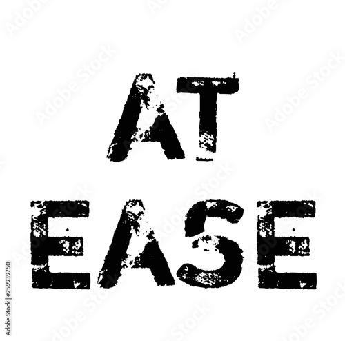 at ease stamp on white