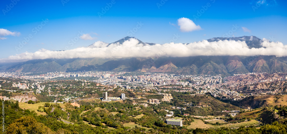 Panoramic view of Caracas in a sunny and beautiful day