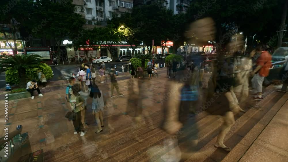 China. Guangzhou - April 05, 2019: City people rushing on the street China. Guangzhou - April 05, 2019: City people rushing on the street