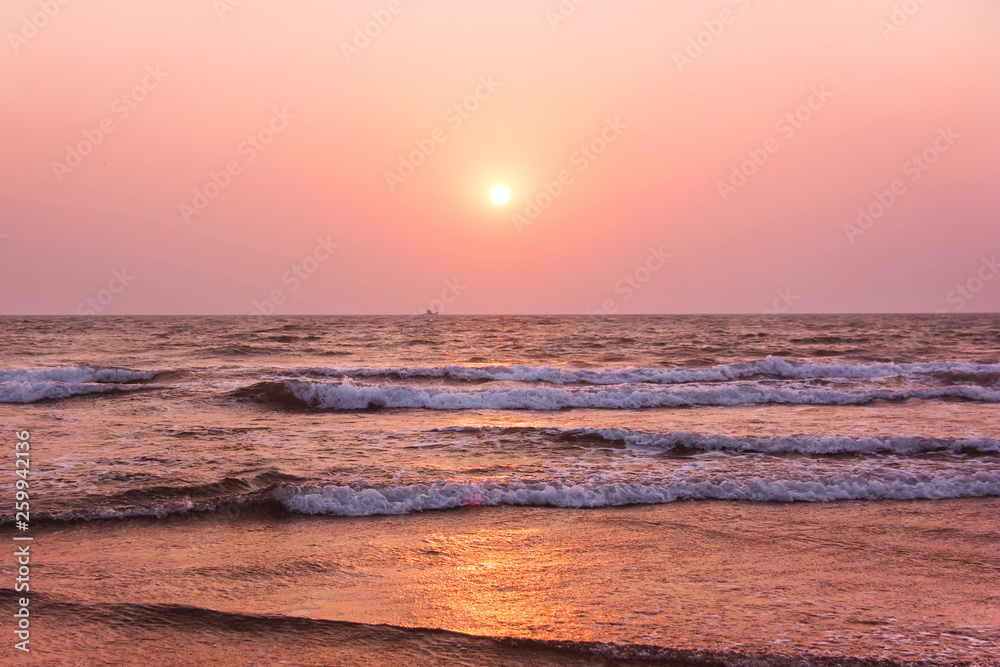 Sunset on over the Arabian sea. Goa, India