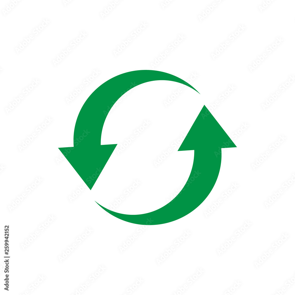 Green arrow refresh icon. Vector. Green arrow refresh icon. Vector.