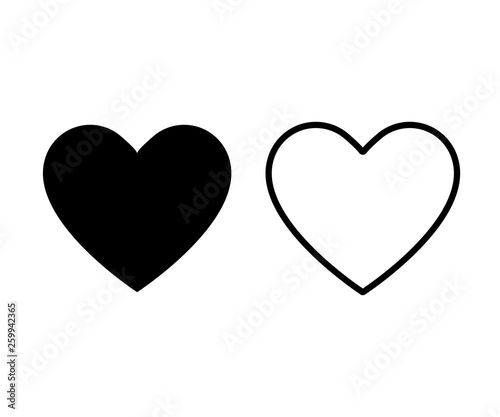 Heart icon sign of love or like isolated. Social network. Internet technology hearts.
