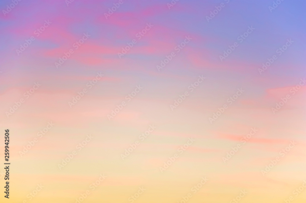 Beautiful sunset sky with colorful evening clouds.
