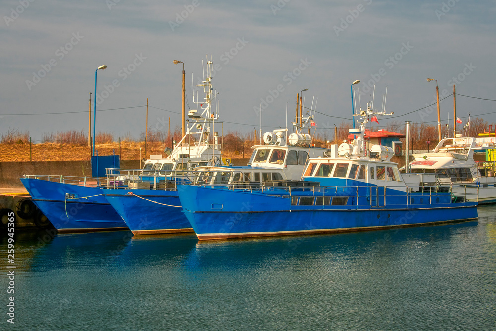 Fishing boats in the port, Poland, Baltic Sea