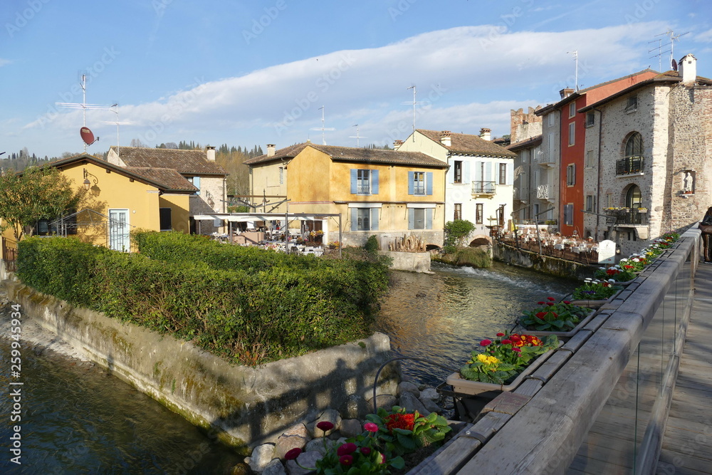 medieval village of Borghetto on Mincio river medieval village of Borghetto on Mincio river