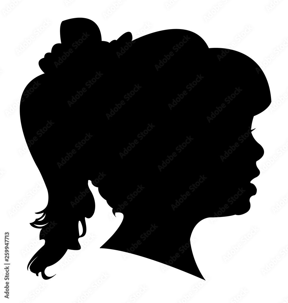 a girl head silhouette vector