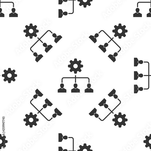 Grey Lead management icon isolated seamless pattern on white background. Vector Illustration