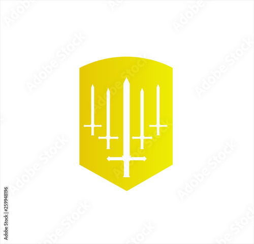 vector logo of sword and shield