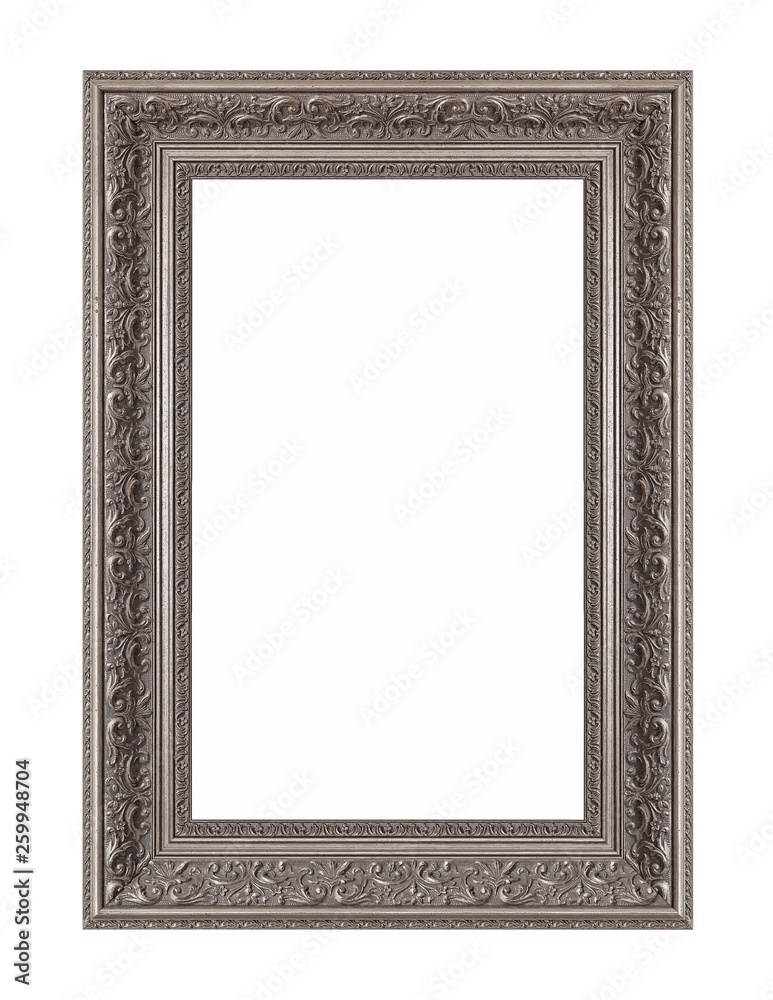 Silver frame for paintings, mirrors or photo isolated on white background Silver frame for paintings, mirrors or photo isolated on white background