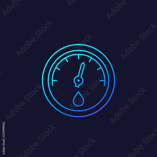 Hygrometer icon, linear style