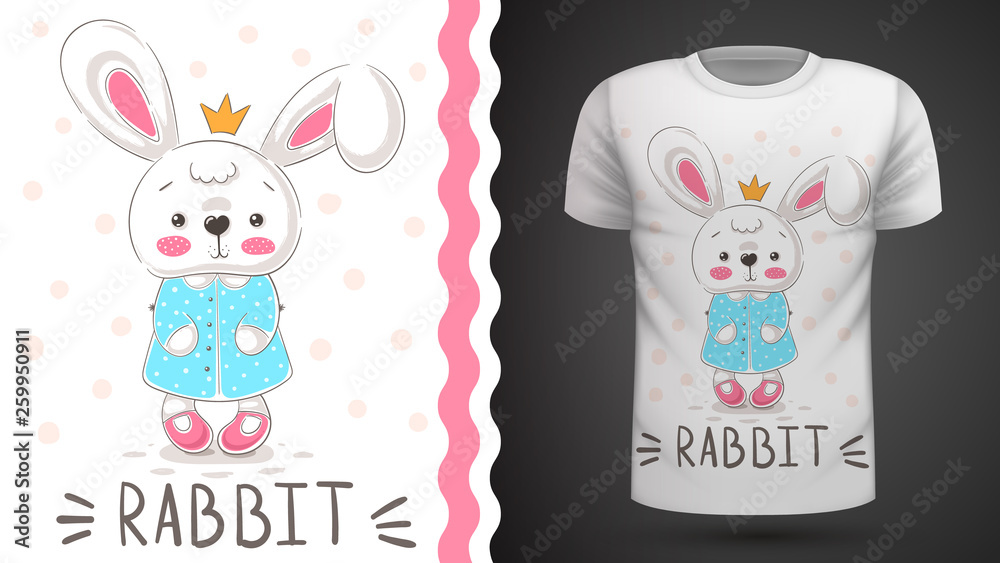 Princess rabbit - idea for print t-shirt.