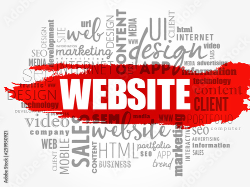 WEBSITE word cloud collage, business concept background