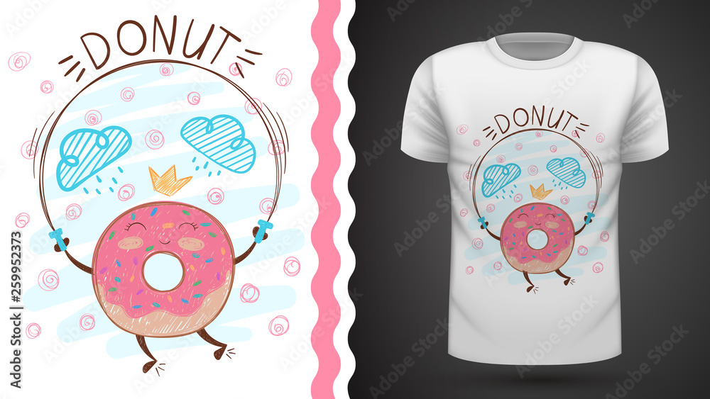 Jump donut - idea for print t-shirt.