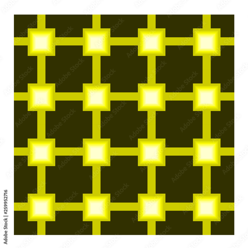 Obraz premium seamless pattern with yellow square grid on black background