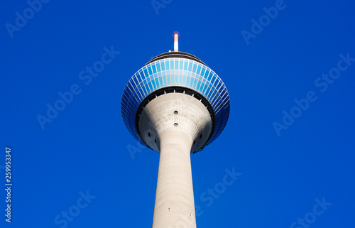 The famous television tower of Dusseldorf in Germany. Dusseldorf is the capital of Northrhine Westfalia and is located next to the rhine.