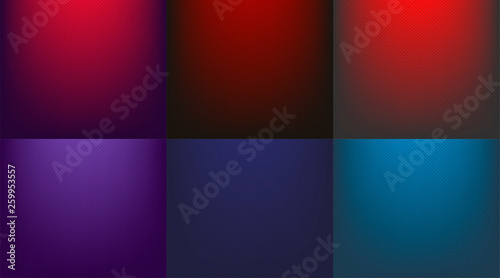 Blue and red background gradient Set. Blue and red radial gradient to black with lines - vector