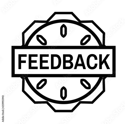 FEEDBACK stamp on white