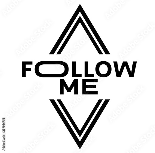 FOLLOW ME stamp on white
