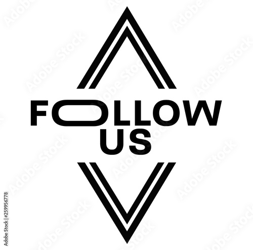 FOLLOW US stamp on white