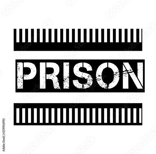PRISON stamp on white