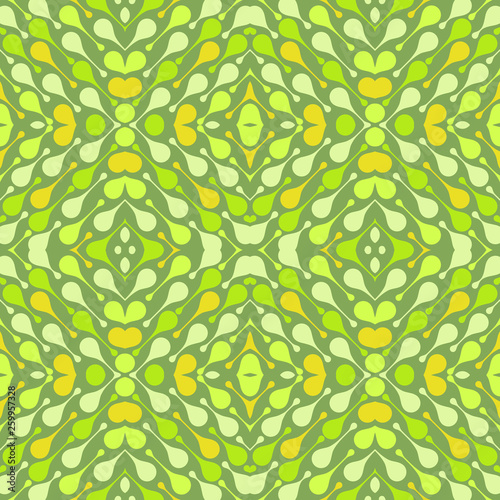 Light drops on green background. Bright abstract vector seamless pattern for textile, prints, wallpaper etc. Available in EPS format.