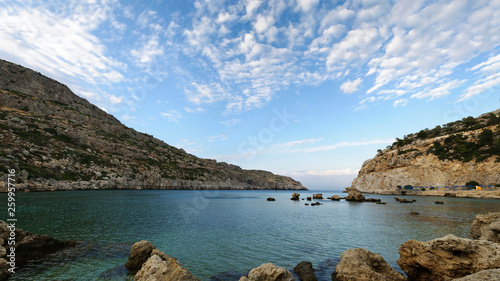 Incredibly beautiful Anthony Quinn Bay on Rhodes island.