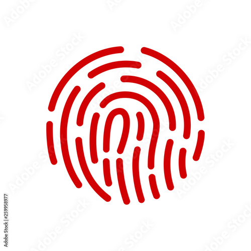 Fingerprint scanning icon sign – for stock