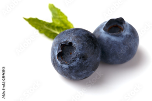 Ripe blueberries isolated