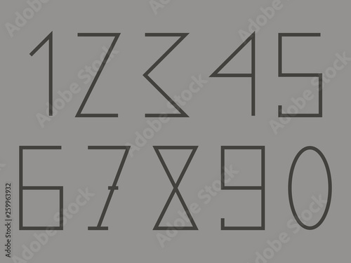 Shapes numbers one two three four five seven seven eight nine zero . vector illustration