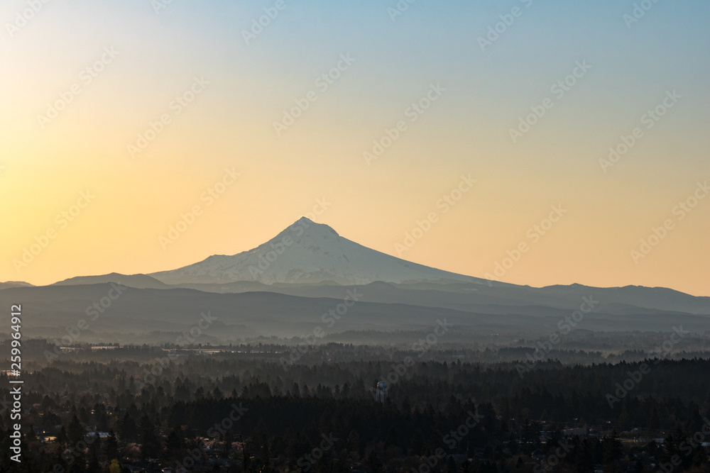 Mount Hood at Golden Hour, Rocky Butte in Portland, Oregon