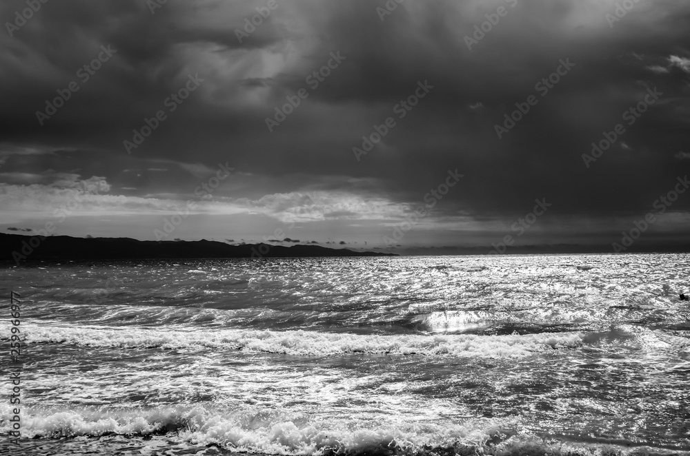 Rough Sea Cagliari Sardinia Tourism Vacation Photo