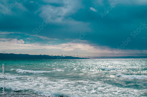 Rough Sea Cagliari Sardinia Tourism Vacation Photo