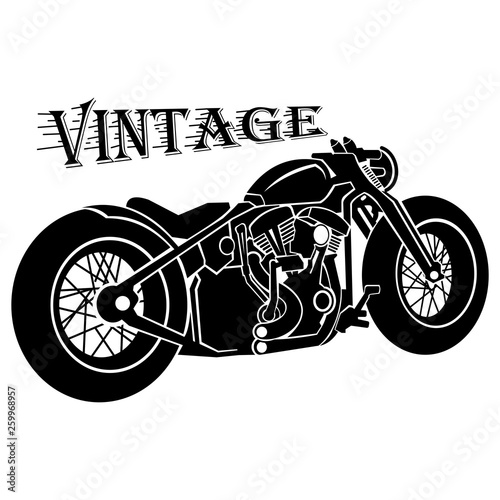 Photo vector illustration of a vintage motorcycle