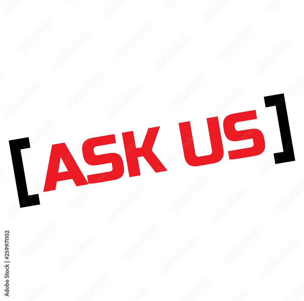 ASK US stamp on white