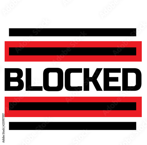 BLOCKED stamp on white