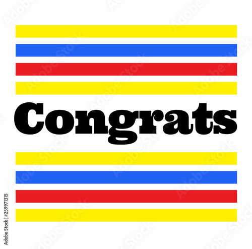 CONGRATS stamp on white