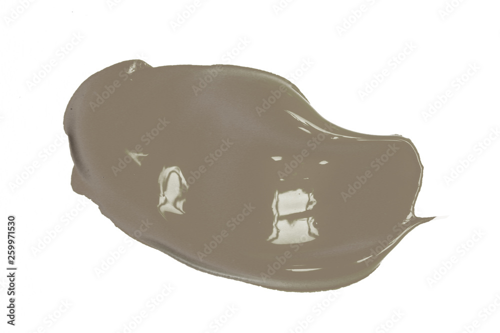 Natural clay facial mask isolated on a white background, face mud smudge Natural clay facial mask isolated on a white background, face mud smudge