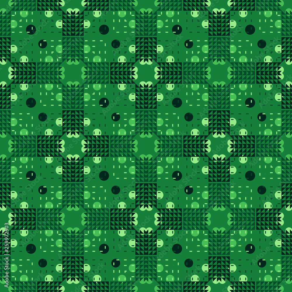 Geometric square tiles seamless pattern