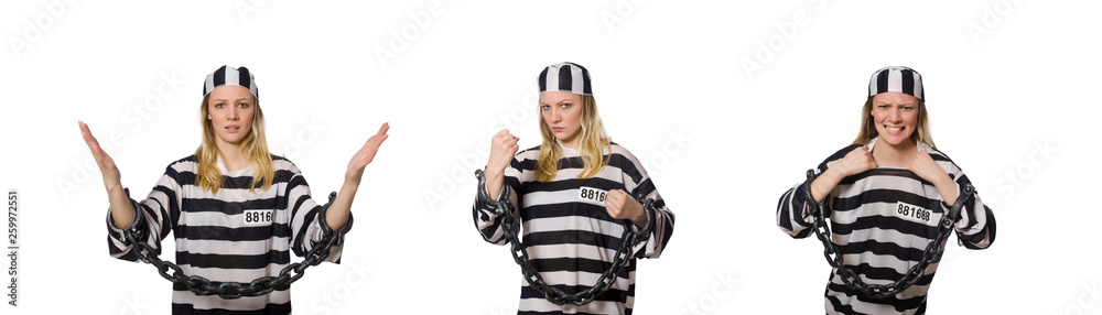 Prisoner isolated on the white background Prisoner isolated on the white background