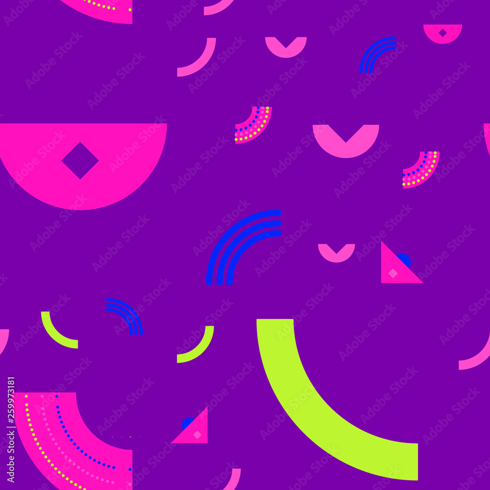 Elementary shapes chaotic seamless pattern Elementary shapes chaotic seamless pattern