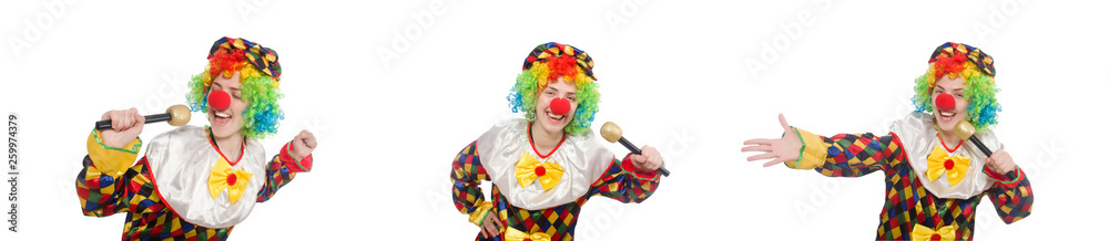 Clown with mic isolated on white background Clown with mic isolated on white background