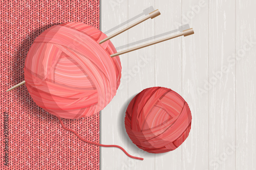 Colorful yarn balls for knitting vector illustration