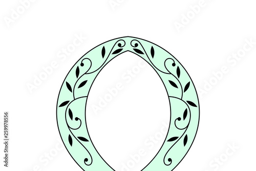 Simple arch decorated with vines and leaves, vector illustration