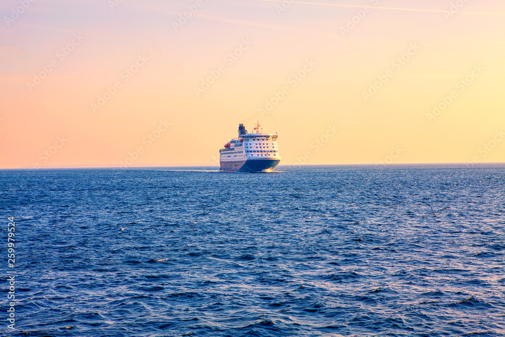 Cruise liner sailing on North Sea 