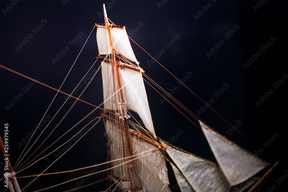 Fototapeta premium macro image of toy sailboat 