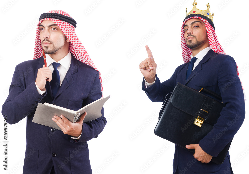 Fotografie Arab man with bag isolated on white