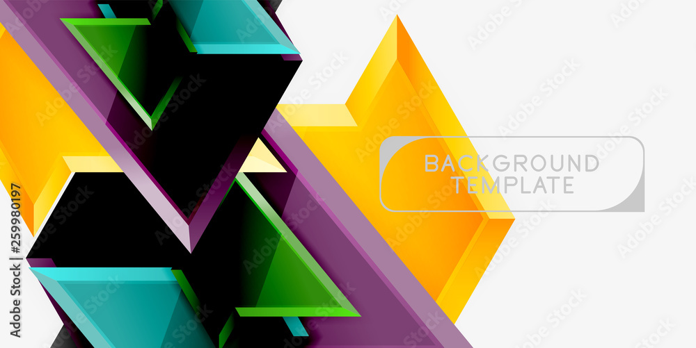 Minimal geometrical triangles with 3d effect abstract background template Minimal geometrical triangles with 3d effect abstract background template