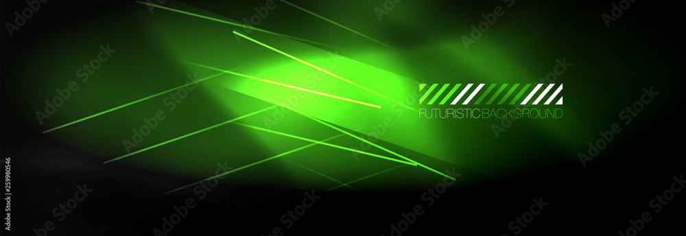 Neon glowing techno lines, hi-tech futuristic abstract background template with lines Neon glowing techno lines, hi-tech futuristic abstract background template with lines