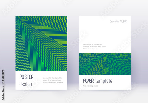 Minimalistic cover design template set. Green abst