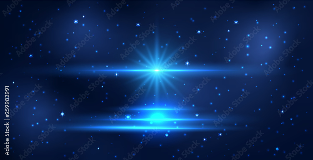 Obraz premium Glowing meteorite or asteroid flies against starry sky. Comet flying in space.